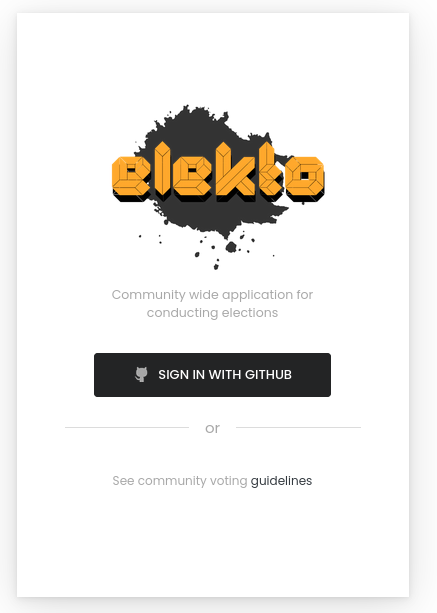 Elekto login screen